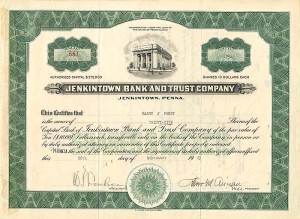 Jenkintown Bank and Trust Co. - Stock Certificate